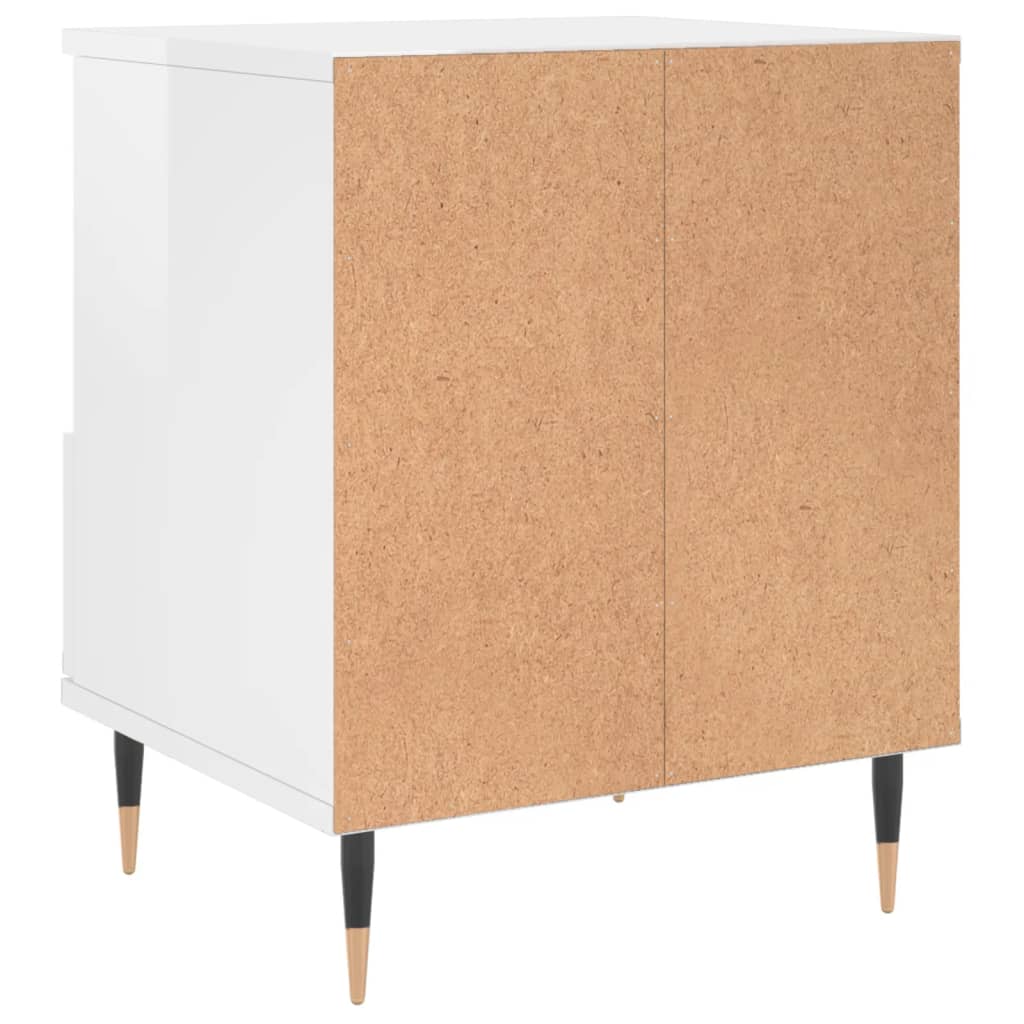 Bedside Cabinets 2 pcs High Gloss White 40x35x50 cm