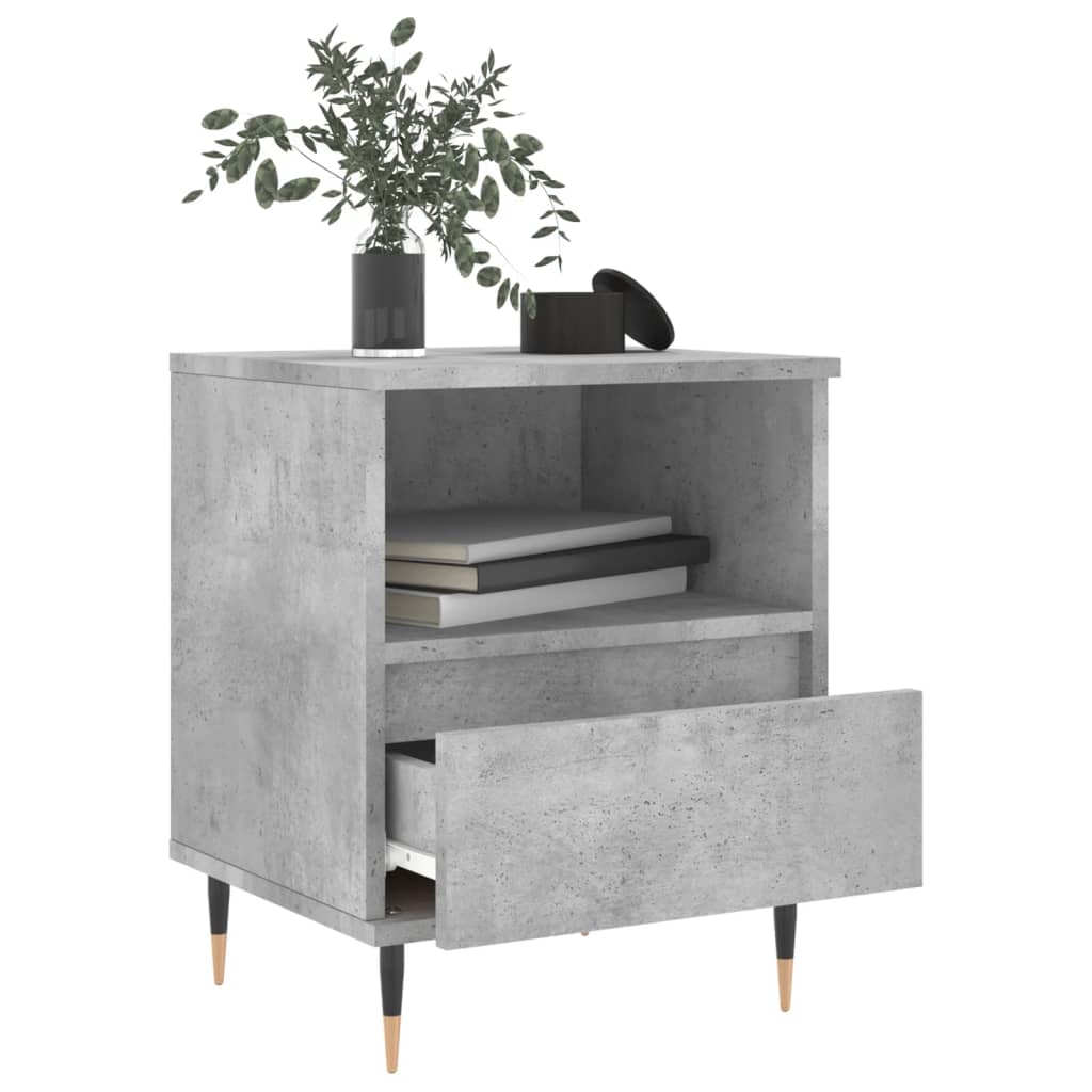 Bedside Cabinets 2 pcs Concrete Grey 40x35x50cm Engineered Wood