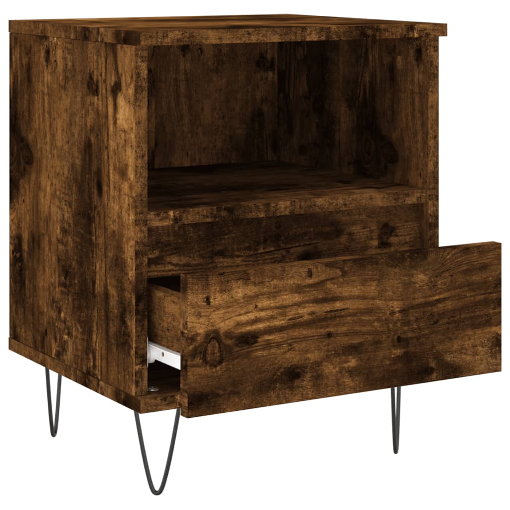 Bedside Cabinet Smoked Oak 40x35x50 cm Engineered Wood
