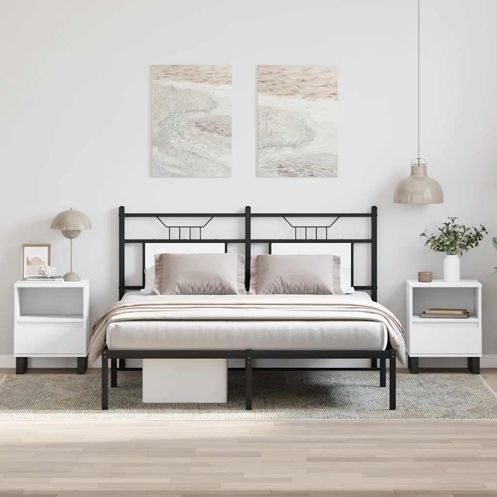 Bedside Cabinets 2 pcs White 40x35x50 cm Engineered Wood