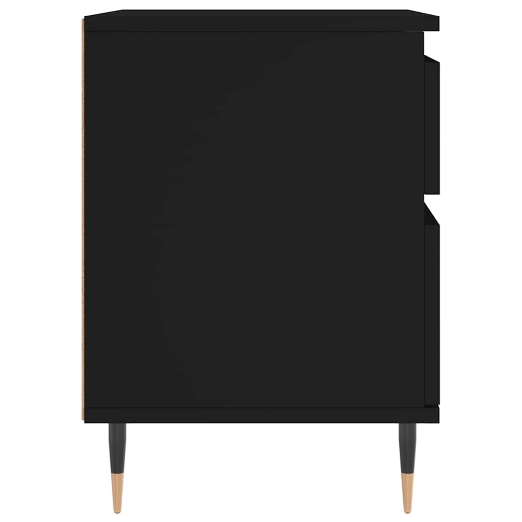 Bedside Cabinets 2 pcs Black 40x35x50 cm Engineered Wood