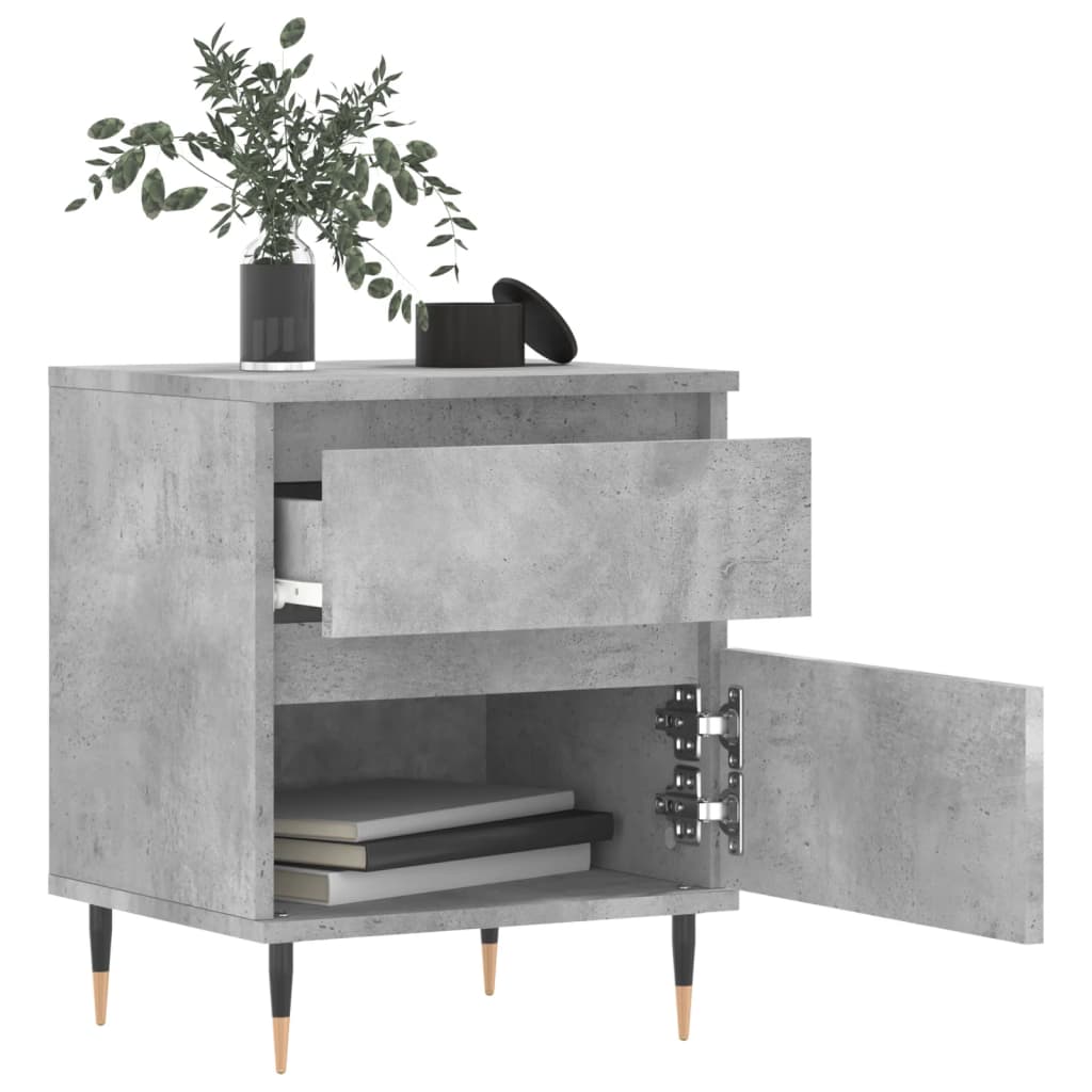 vidaXL Bedside Cabinet Concrete Grey 40x35x50 cm Engineered Wood