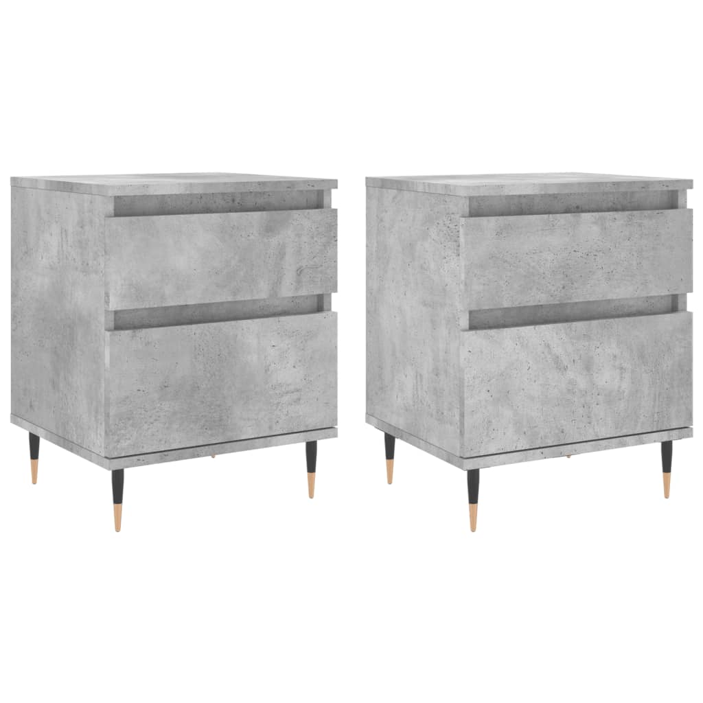 vidaXL Bedside Cabinets 2 pcs Concrete Grey 40x35x50 cm Engineered Wood