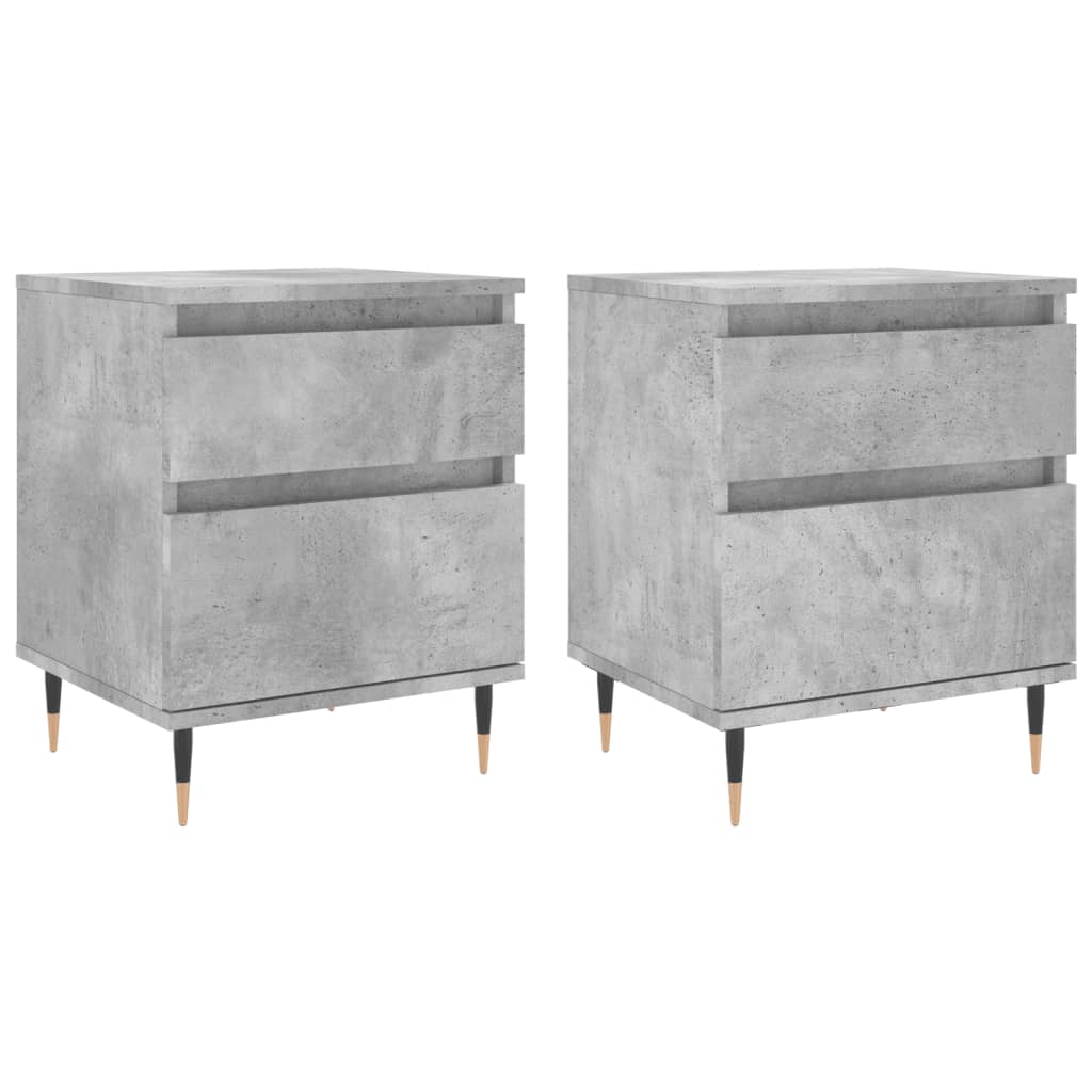 Bedside Cabinets 2 pcs Concrete Grey 40x35x50cm Engineered Wood