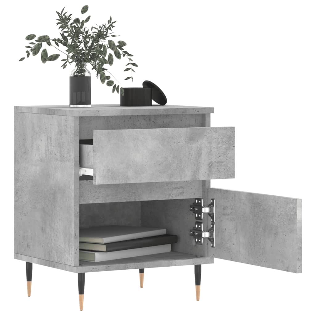 Bedside Cabinets 2 pcs Concrete Grey 40x35x50cm Engineered Wood