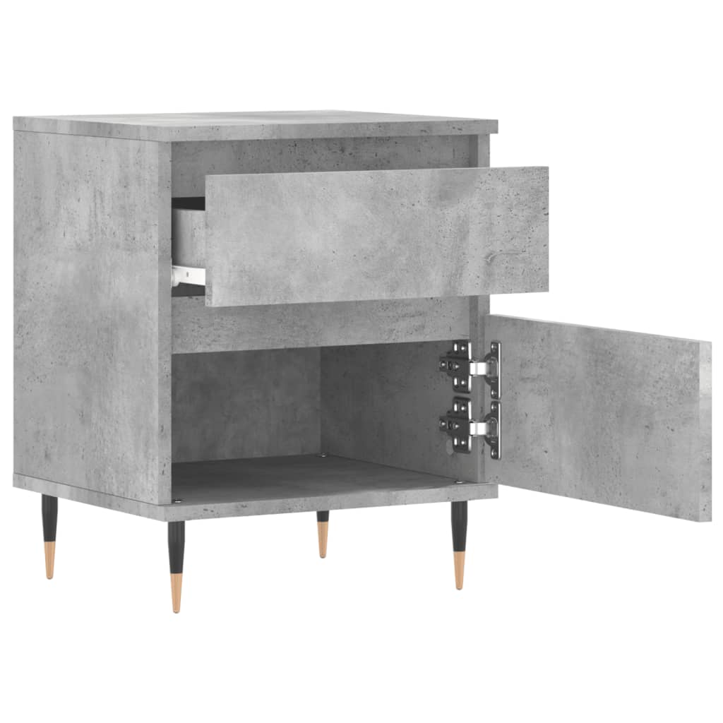 vidaXL Bedside Cabinets 2 pcs Concrete Grey 40x35x50 cm Engineered Wood