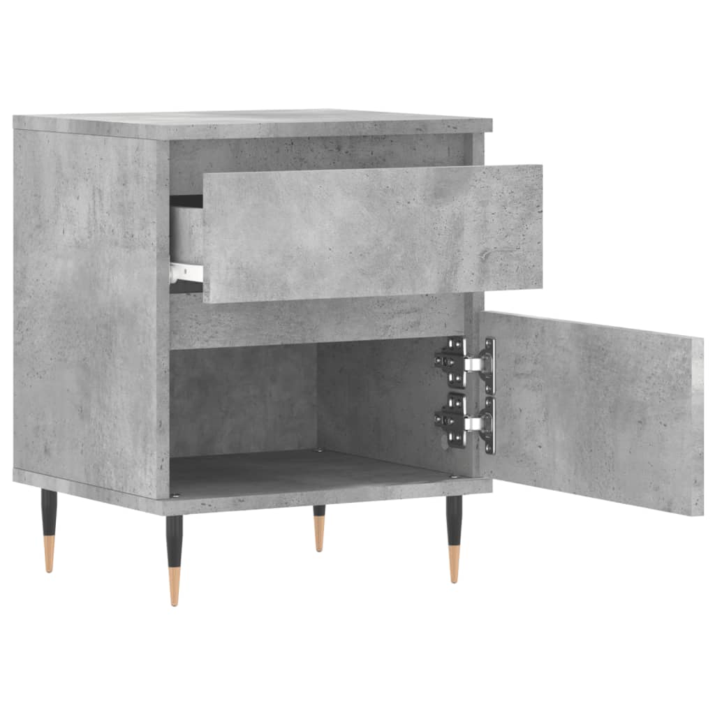Bedside Cabinets 2 pcs Concrete Grey 40x35x50cm Engineered Wood