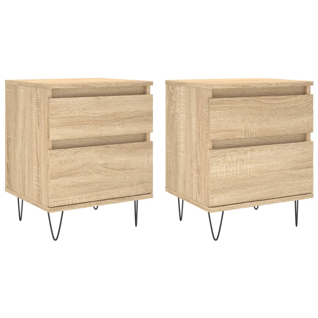 Bedside Cabinets 2 pcs Sonoma Oak 40x35x50 cm Engineered Wood