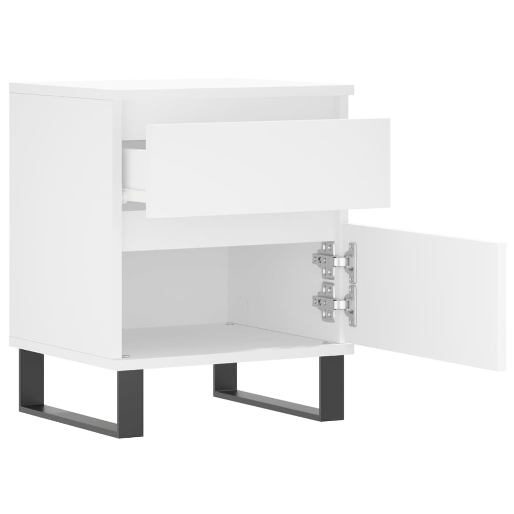 Bedside Cabinets 2 pcs White 40x35x50 cm Engineered Wood