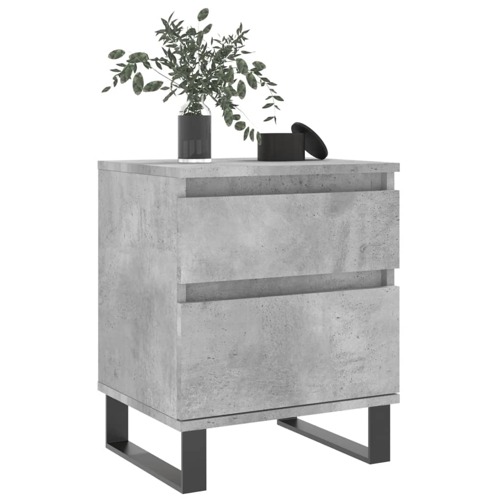 Bedside Cabinets 2 pcs Concrete Grey 40x35x50 cm Engineered Wood