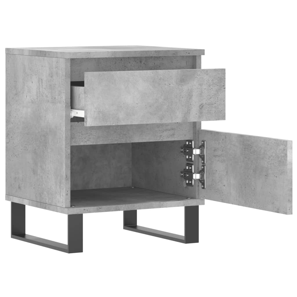 Bedside Cabinets 2 pcs Concrete Grey 40x35x50 cm Engineered Wood