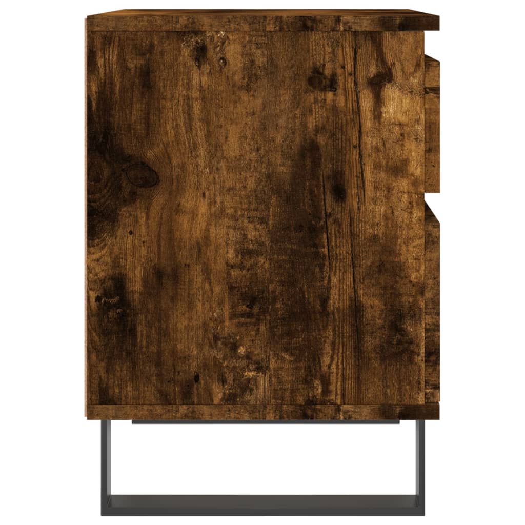 Bedside Cabinets 2 pcs Smoked Oak 40x35x50 cm Engineered Wood