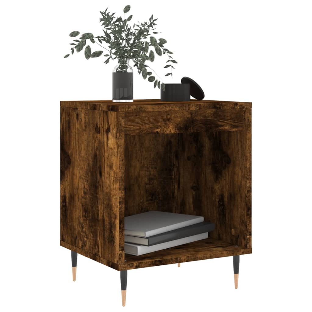 vidaXL Bedside Cabinet Smoked Oak 40x35x50 cm Engineered Wood