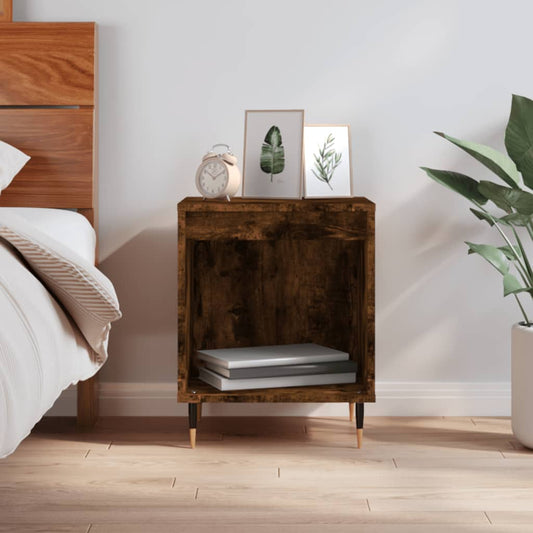 vidaXL Bedside Cabinet Smoked Oak 40x35x50 cm Engineered Wood