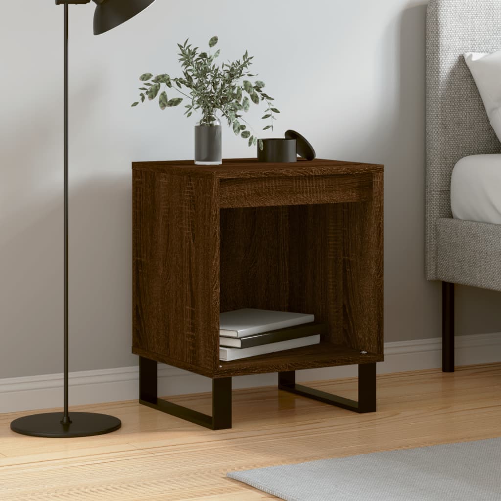 vidaXL Bedside Cabinet Brown Oak 40x35x50 cm Engineered Wood