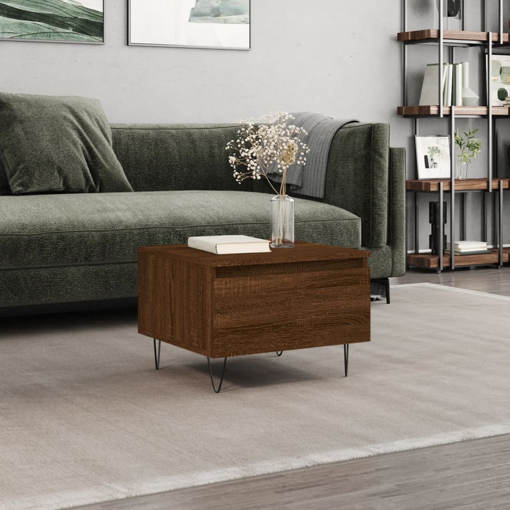 vidaXL Coffee Table Brown Oak 50x46x35 cm Engineered Wood