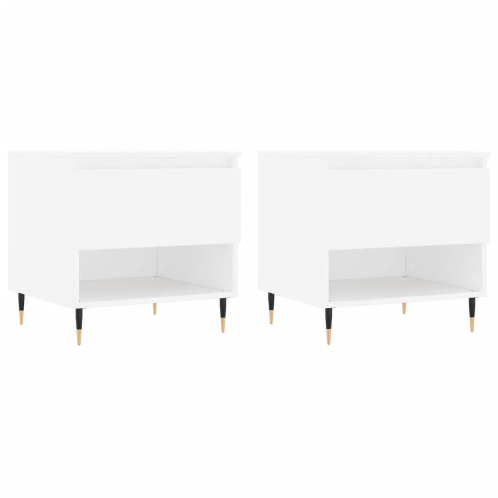 Coffee Tables 2 pcs White 50x46x50 cm Engineered Wood