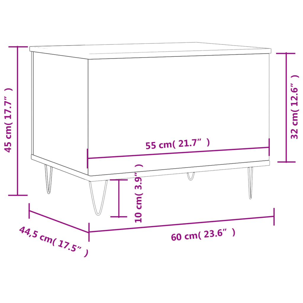 Coffee Table Smoked Oak 60x44,5x45 cm Engineered Wood