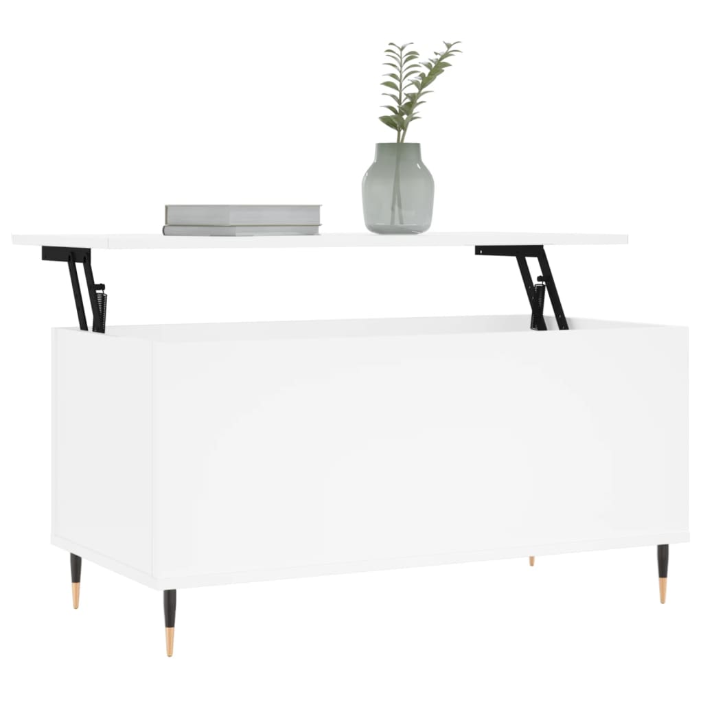 Coffee Table White 90x44,5x45 cm Engineered Wood