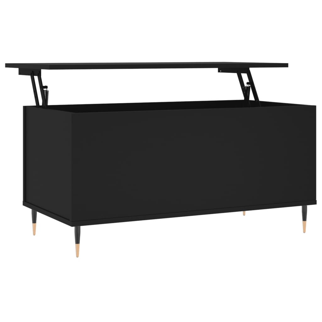 Coffee Table Black 90x44,5x45 cm Engineered Wood