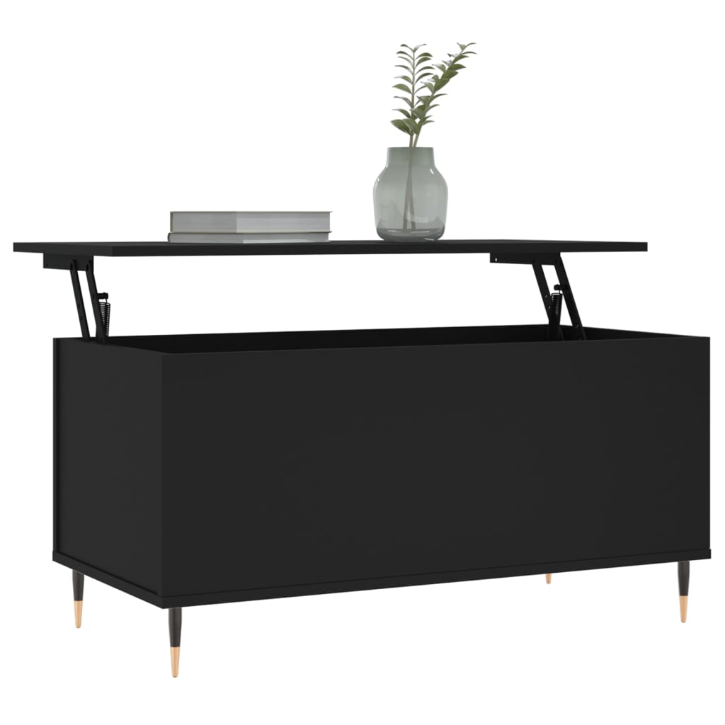 Coffee Table Black 90x44,5x45 cm Engineered Wood
