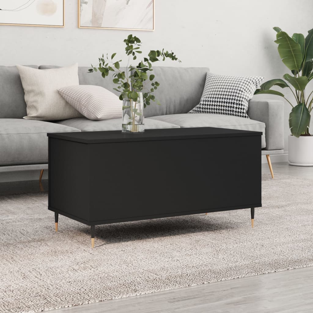 Coffee Table Black 90x44,5x45 cm Engineered Wood