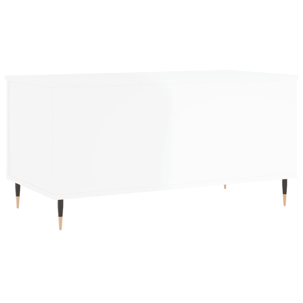 Coffee Table High Gloss White 90x44,5x45 cm Engineered Wood