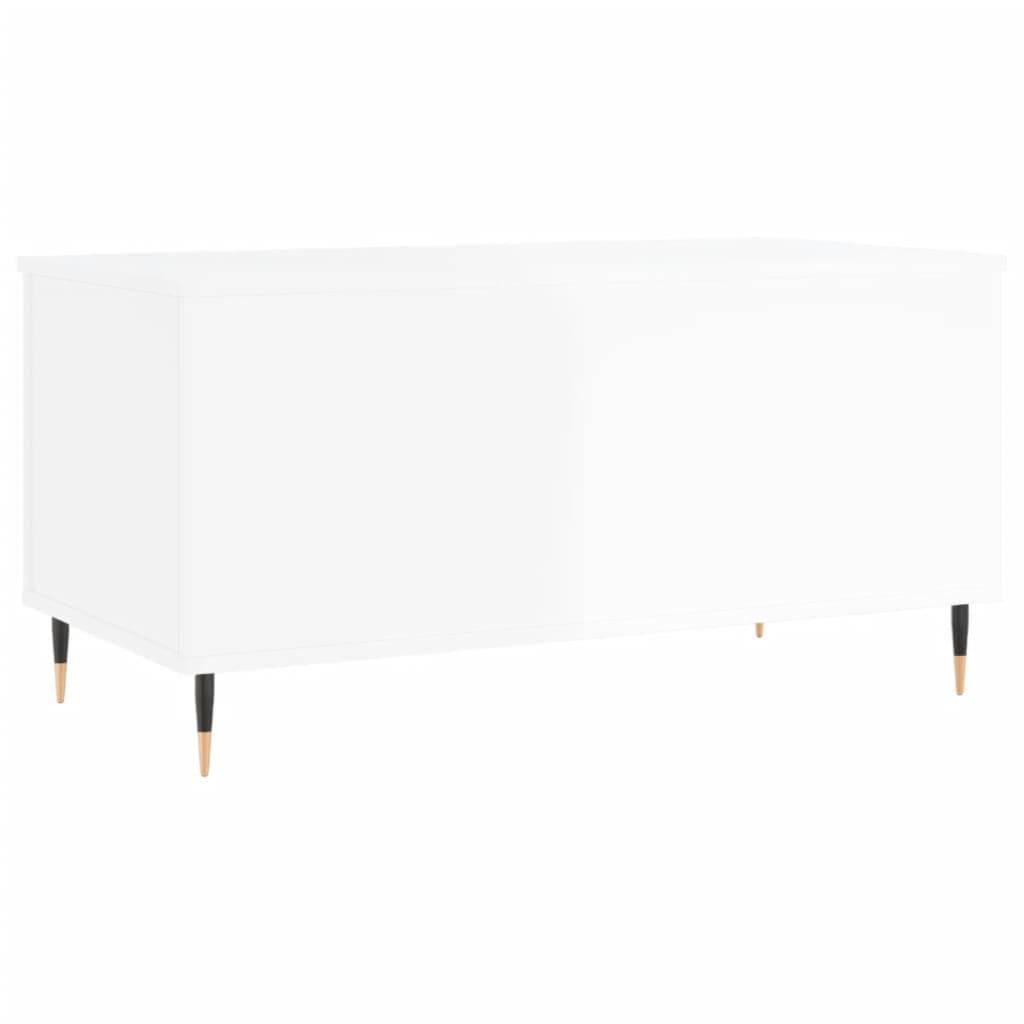 Coffee Table High Gloss White 90x44,5x45 cm Engineered Wood