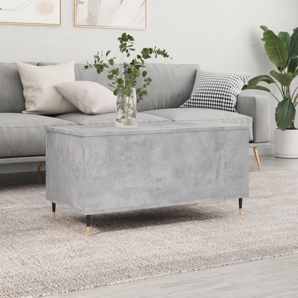 Coffee Table Concrete Grey 90x44,5x45 cm Engineered Wood