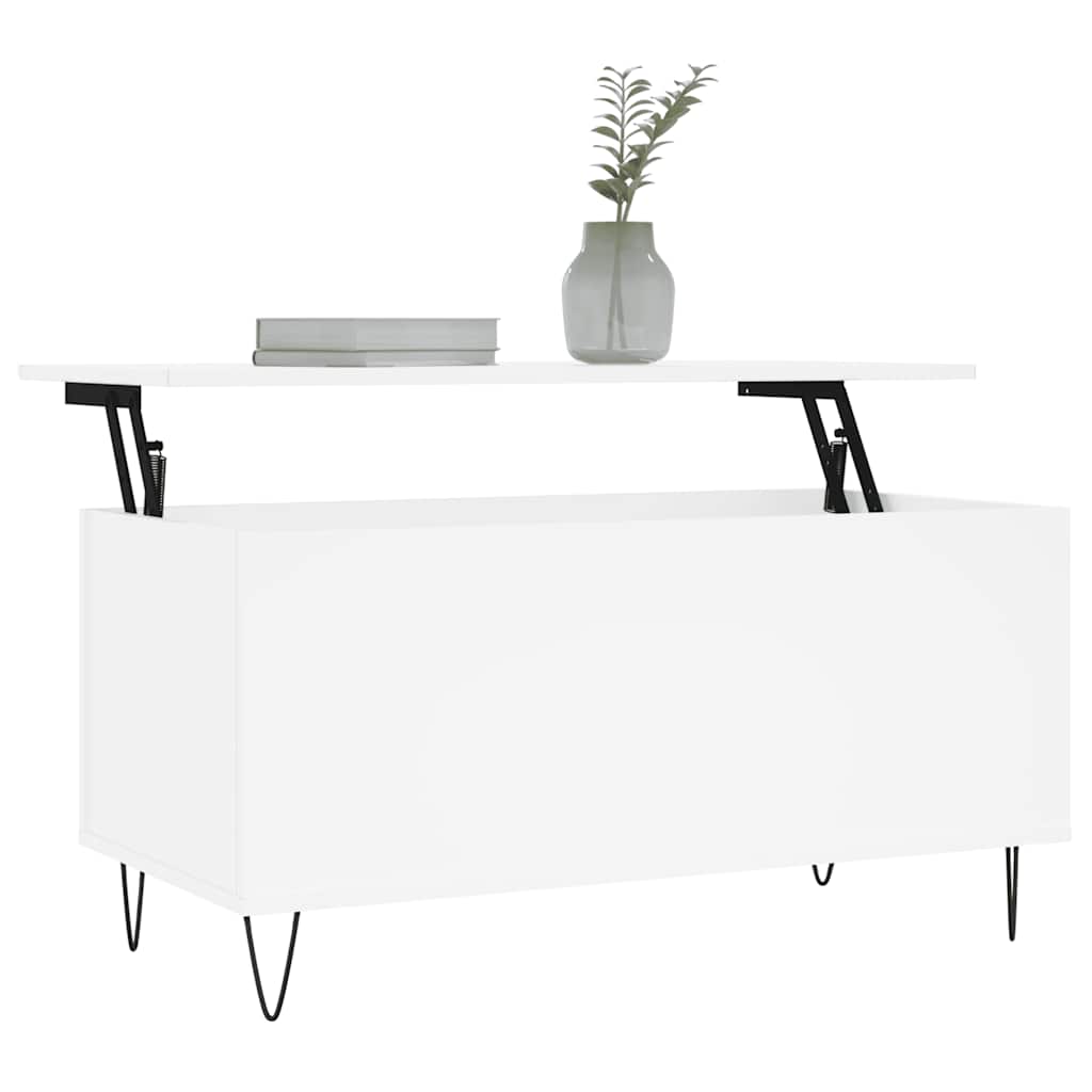 Coffee Table White 90x44.5x45 cm Engineered Wood