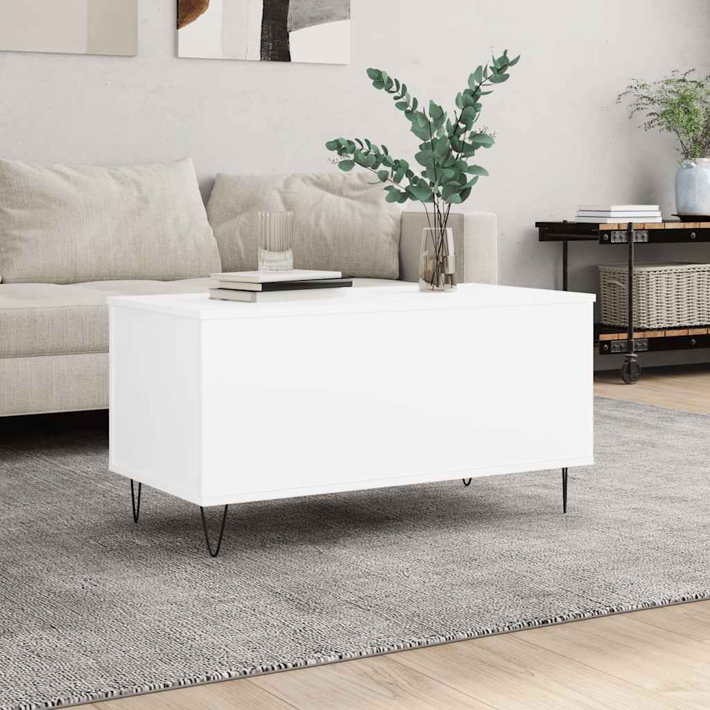 Coffee Table White 90x44,5x45 cm Engineered Wood