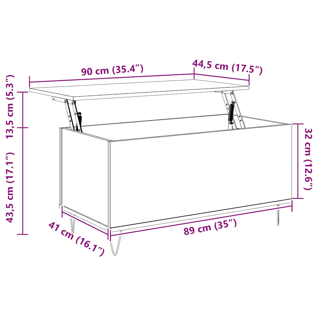 Coffee Table Concrete Grey 90x44,5x45 cm Engineered Wood