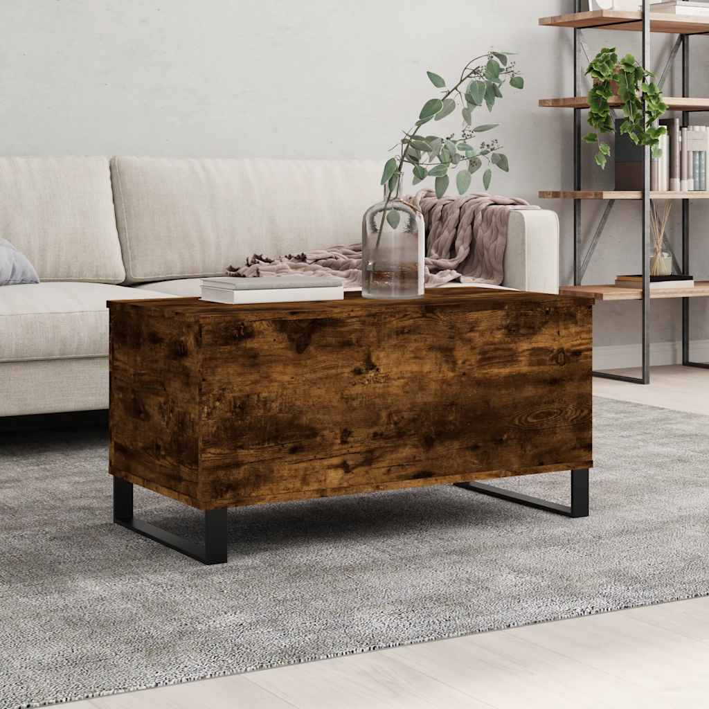 Coffee Table Smoked Oak 90x44,5x45 cm Engineered Wood