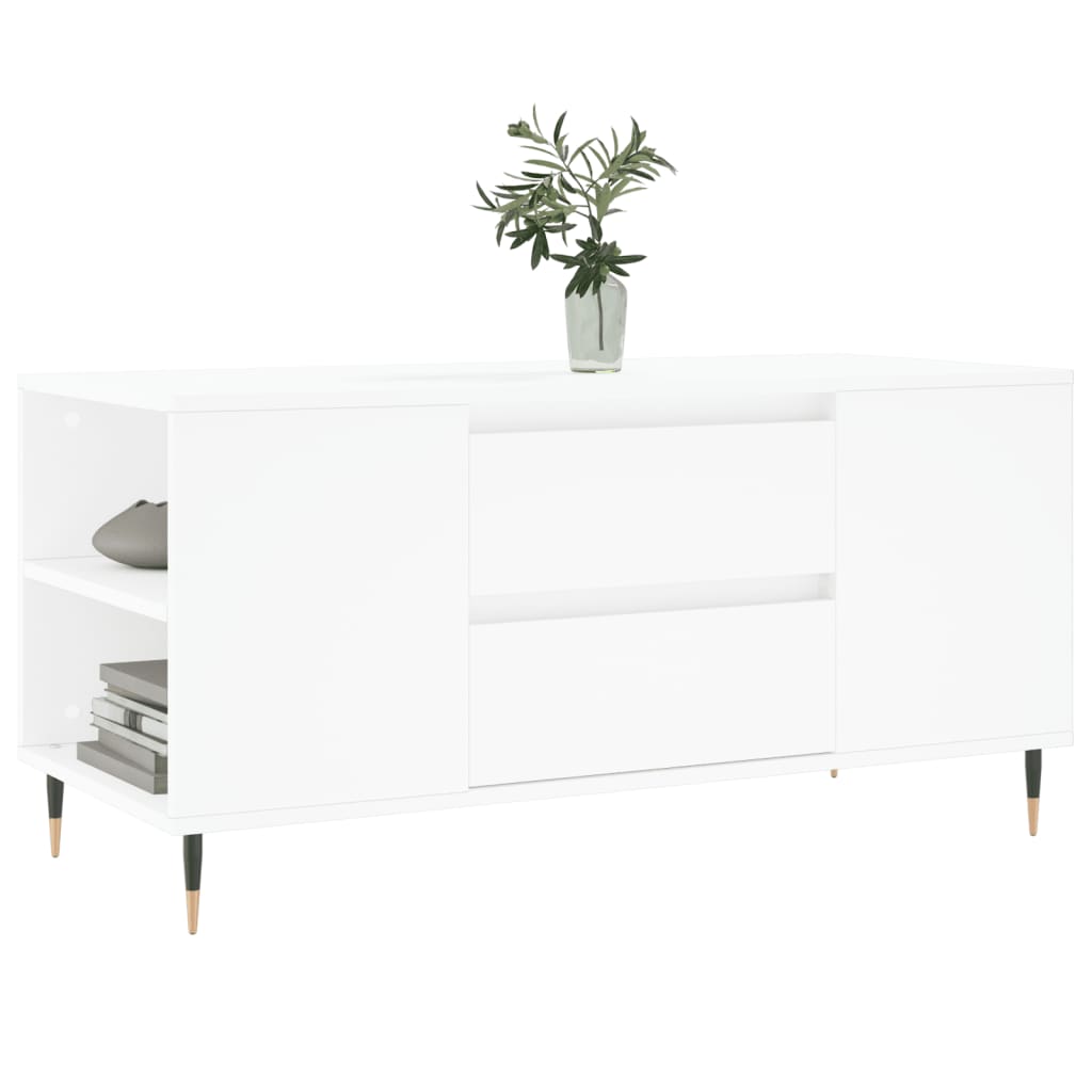 Coffee Table White 102x44,5x50 cm Engineered Wood