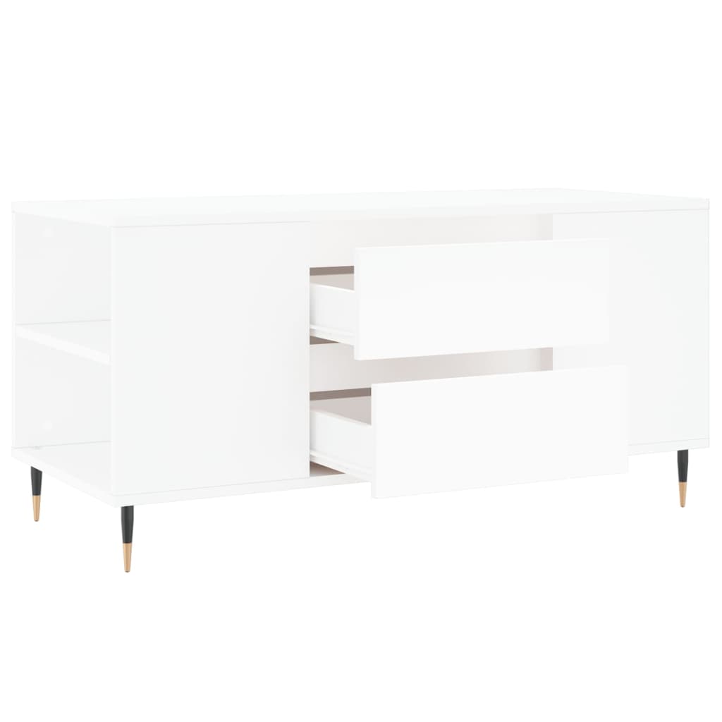 Coffee Table White 102x44,5x50 cm Engineered Wood
