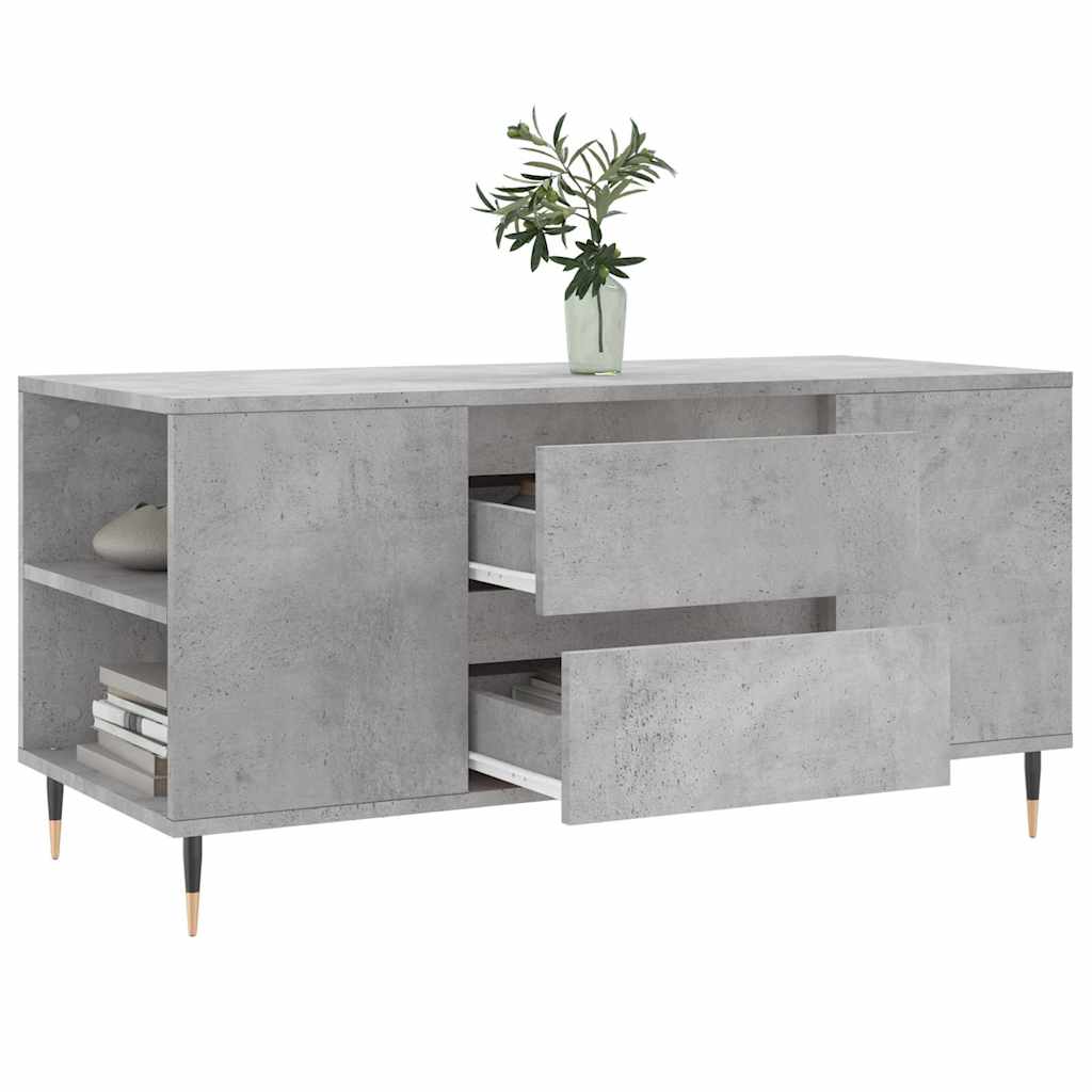 Coffee Table Concrete Grey 102x44,5x50 cm Engineered Wood