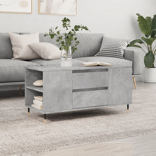 vidaXL Coffee Table Concrete Grey 102x44.5x50 cm Engineered Wood