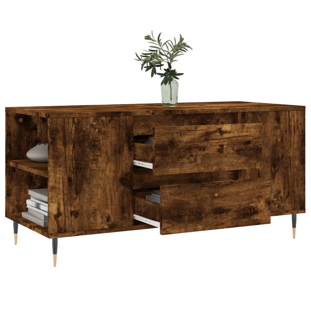 Coffee Table Smoked Oak 102x44,5x50 cm Engineered Wood