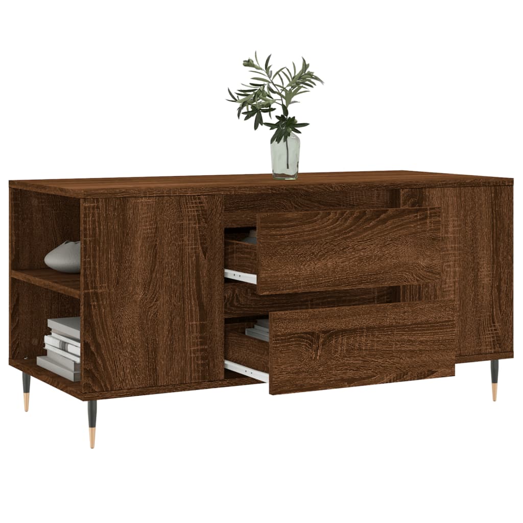 Coffee Table Brown Oak 102x44,5x50 cm Engineered Wood