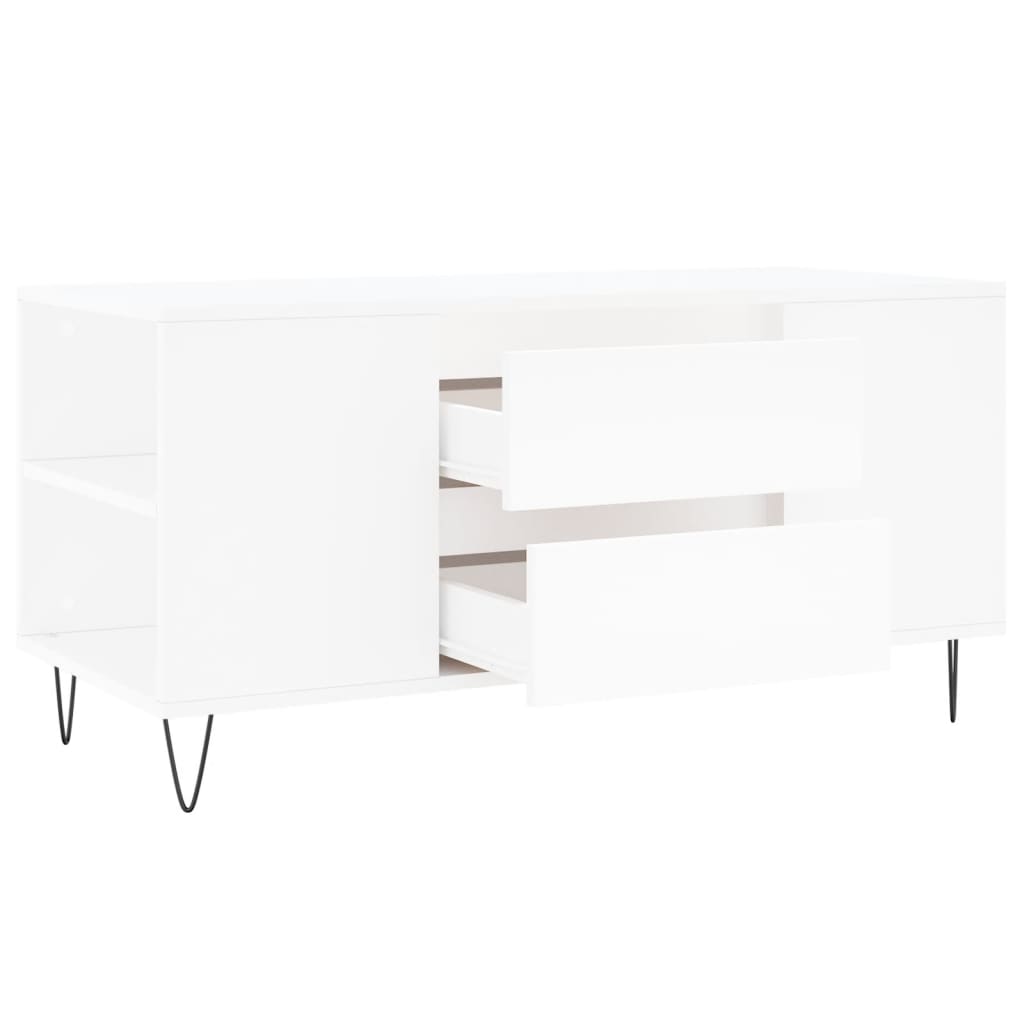 Coffee Table White 102x44,5x50 cm Engineered Wood