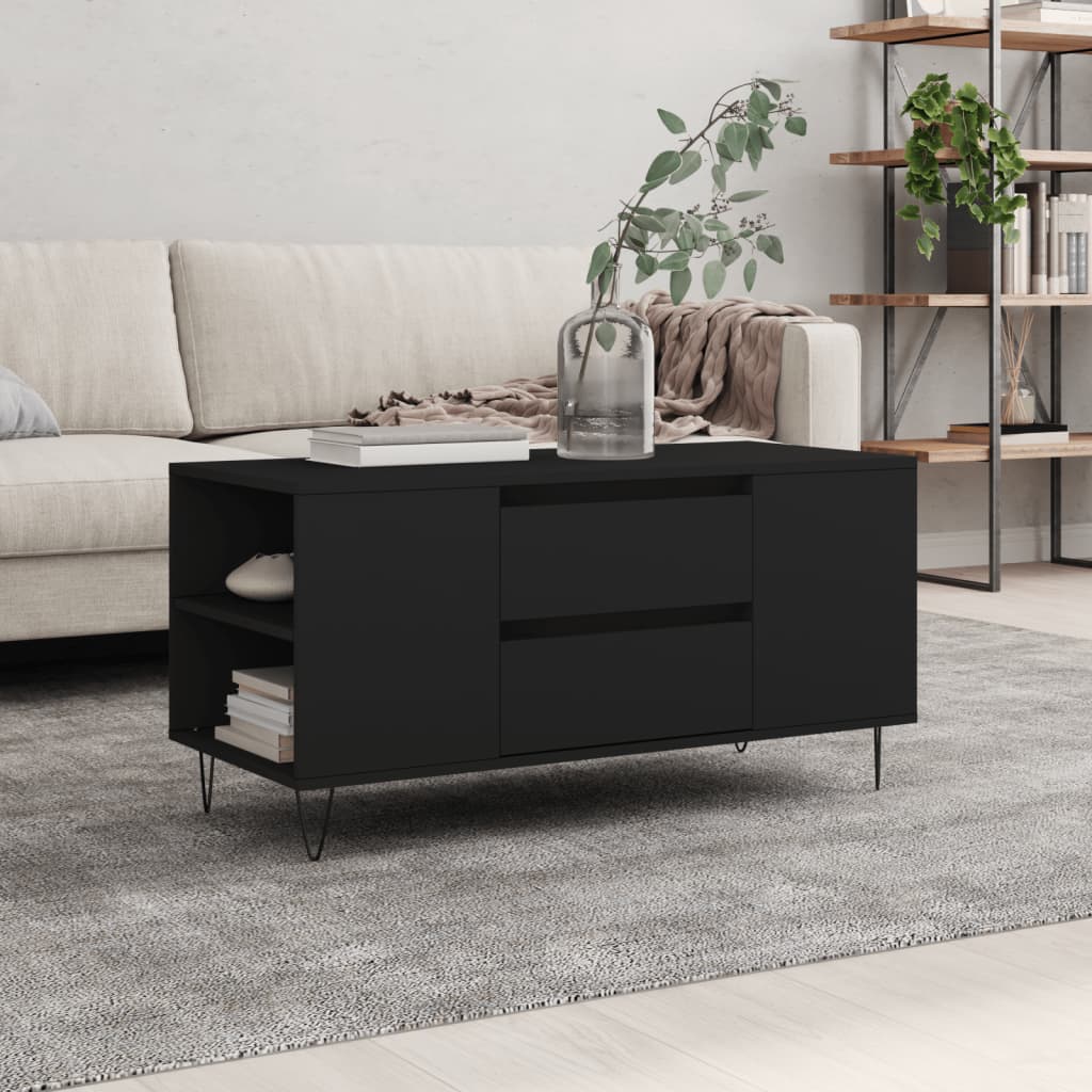 Coffee Table Black 102x44,5x50 cm Engineered Wood