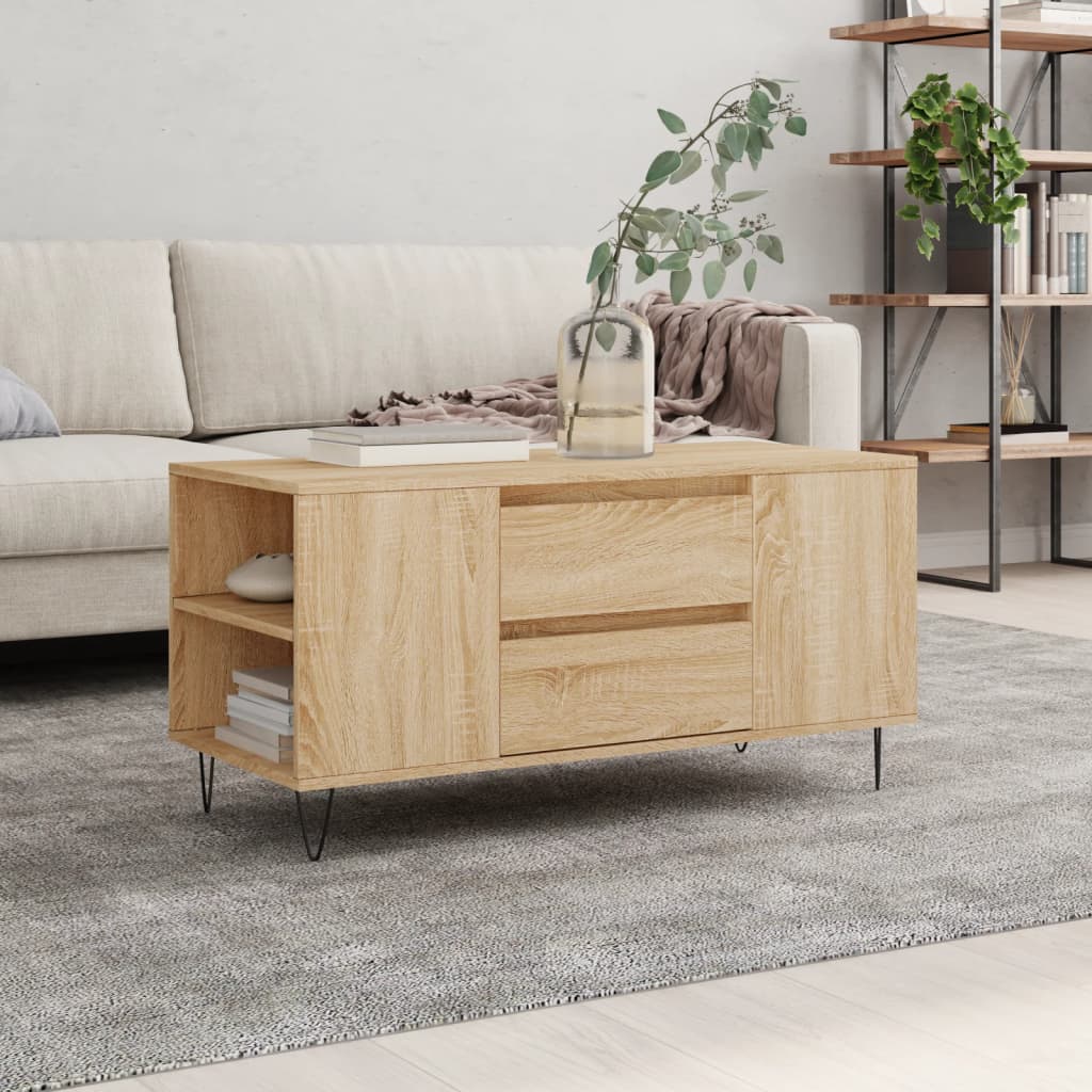 Coffee Table Sonoma Oak 102x44,5x50 cm Engineered Wood