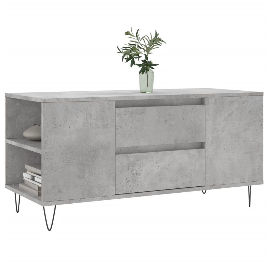 Coffee Table Concrete Grey 102x44,5x50 cm Engineered Wood