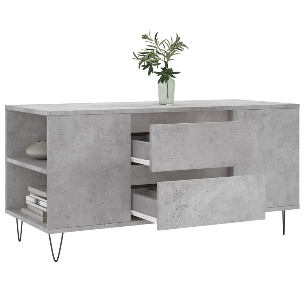Coffee Table Concrete Grey 102x44,5x50 cm Engineered Wood