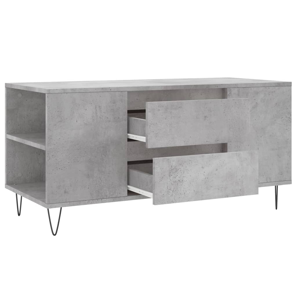 Coffee Table Concrete Grey 102x44,5x50 cm Engineered Wood