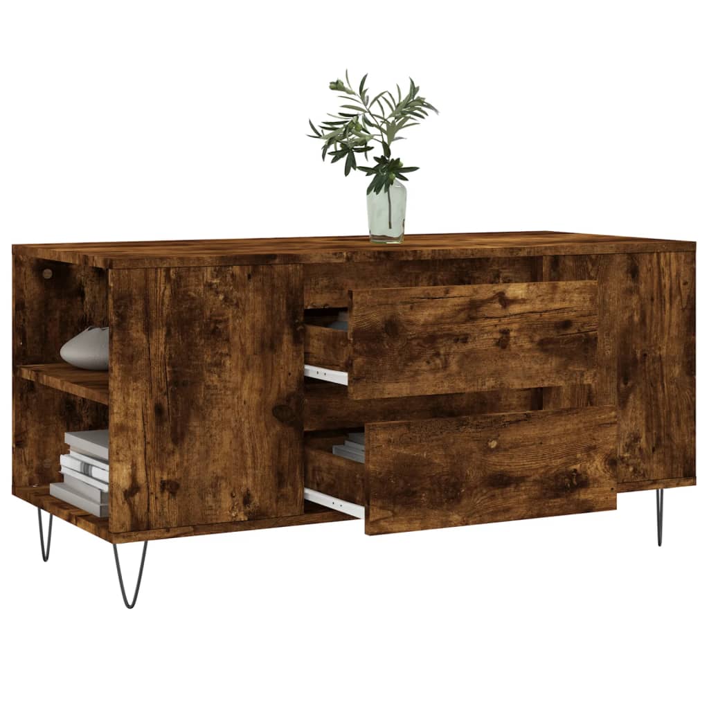 Coffee Table Smoked Oak 102x44,5x50 cm Engineered Wood