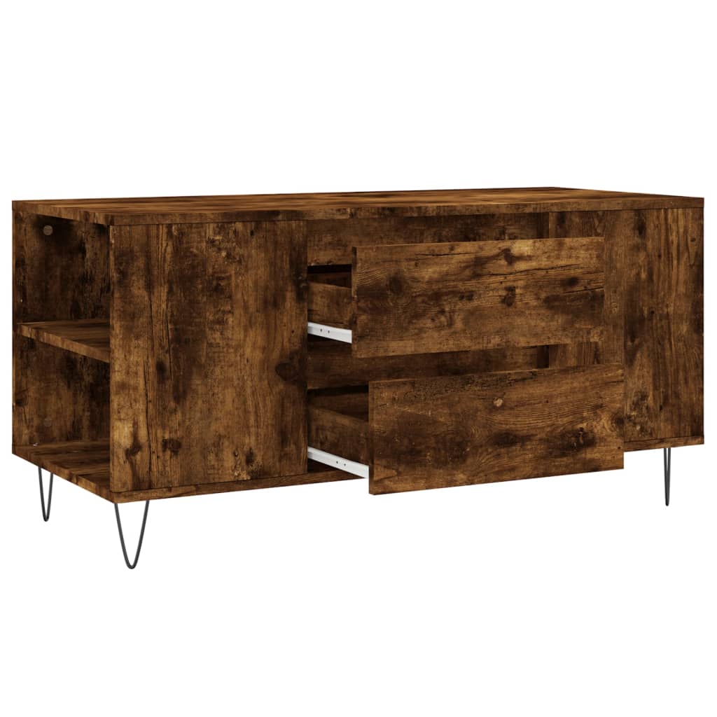 Coffee Table Smoked Oak 102x44,5x50 cm Engineered Wood