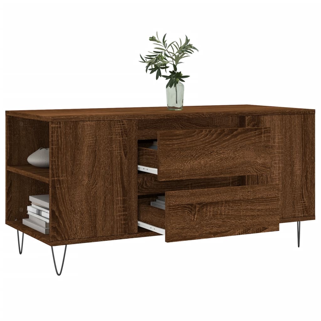 Coffee Table Brown Oak 102x44,5x50 cm Engineered Wood