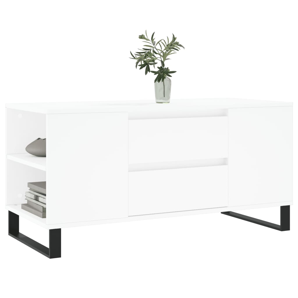 Coffee Table White 102x44,5x50 cm Engineered Wood