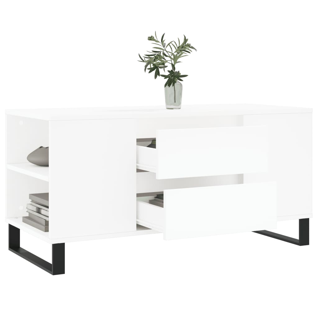 Coffee Table White 102x44,5x50 cm Engineered Wood